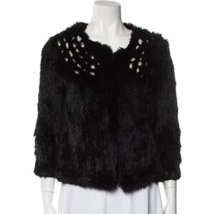 Alice + Olivia Black Fur Jacket Size XS